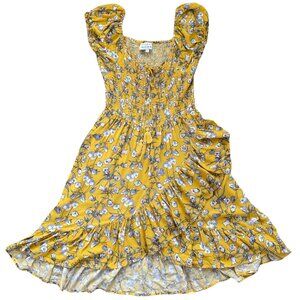 MARGAUX RIVIERA FLORAL DRESS YELLOW WOMENS LARGE